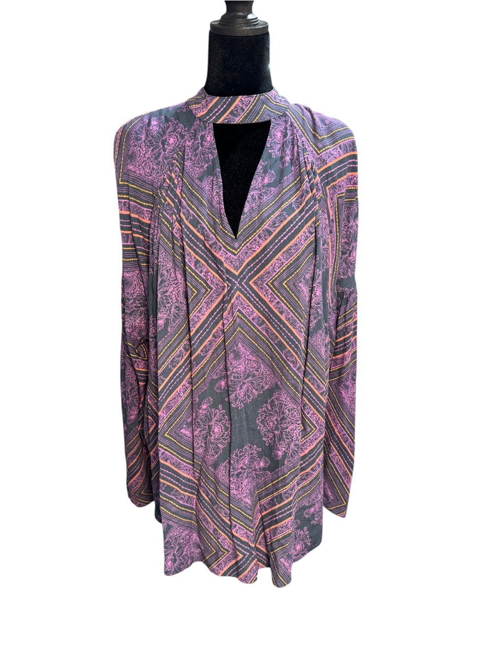Free People - Walking on Dream Tunic Keyhole Boho Top - Size M - Picture 2 of 4